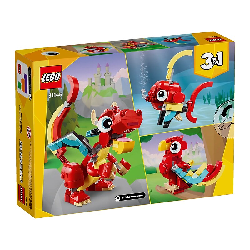 LEGO Creator 3-in-1 Red Dragon Building Set (31145) image 1