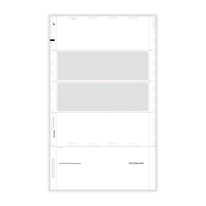 ComplyRight W-2 Blank Tax Form, Horizontal, with Backer Instructions, Pressure-Seal, 4-Up, 500/Pack (5227) image 1