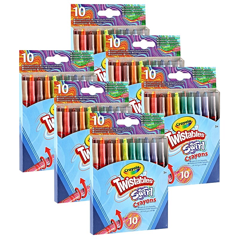 Crayola Swirl Twistable Crayons, Assorted Colors, 10/Pack, 6 Packs/Bundle (BIN523440-6) image 1
