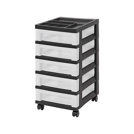 Iris Usa 7 Drawer Rolling Storage Cart With Organizer Top, Black