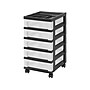 Iris 5-Drawer Storage Cart, Black/Translucent White (585006)~#|#~B44832B8-5FB5-45FC-87A0296698AD0EDF_sc7