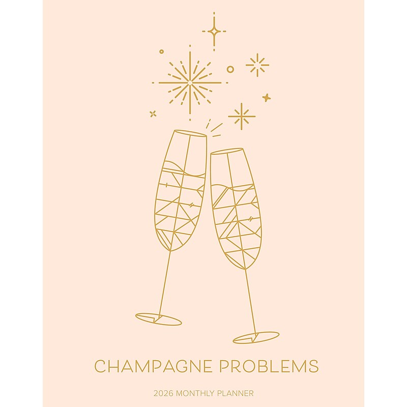 2026 Willow Creek Champagne Problems 7.5" x 9.5" Monthly Planner, Paperboard Cover (58541) image 1