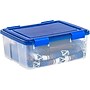 Iris WeatherPro 30.5 Qt. Latch Lid Storage Bin, Clear/Blue (500200)~#|#~B4521602-1A79-4E0F-A1BE7B4DD8AA0D0E_sc7