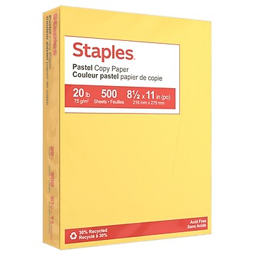 Hammermill Colored Paper, 20 lb Canary Printer Paper, 3 Hole - 1 Ream