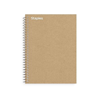 Staples Premium 1-Subject Notebook, 5.875" x 9", College Ruled, 100 Sheets, Brown (TR52120)