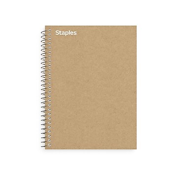 Staples Premium 1-Subject Notebook, 5.875" x 9", College Ruled, 100 Sheets, Brown (TR52120)