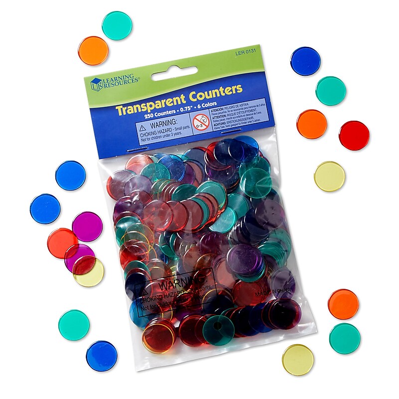Learning Resources Transparent Counters, Set of 250 (LER0131) image 1