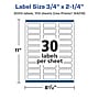 Avery Laser/Inkjet Rectangle Multipurpose Labels, 0.75" x 2.25", White, 3000 Labels/Box  (94216)~#|#~B464DFFD-A896-477D-8F1DFE2C4D53F04B_sc7