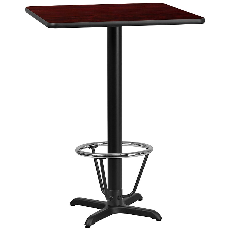Flash Furniture Square Laminate Table Top with X-Base, 30" x 30", Mahogany (XUMA3030T22B3F) image 1
