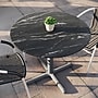 Flash Furniture TopGuard 36" Round Wood  Restaurant Dining Table and Base, Black Faux Marble/Silver Base (STRD36BMAT3030S)~#|#~B46CA5AA-7FFD-4B8B-9EF612AD382D4174_sc7