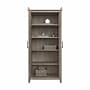 Bush Furniture Key West 66" Tall Storage Cabinet with Doors and 5 Shelves, Washed Gray (KWS266WG-03)~#|#~B4704C67-BFA7-4023-8E4CEBE95D35669B_sc7