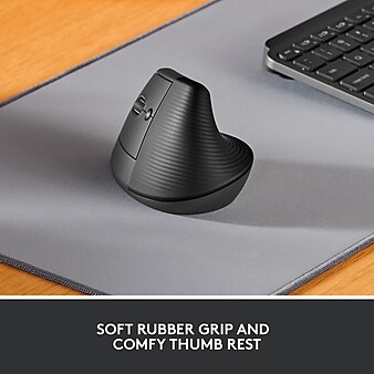 Logitech Lift Left Wireless Left-Handed Vertical Ergonomic USB Mouse, Graphite (910-006467)