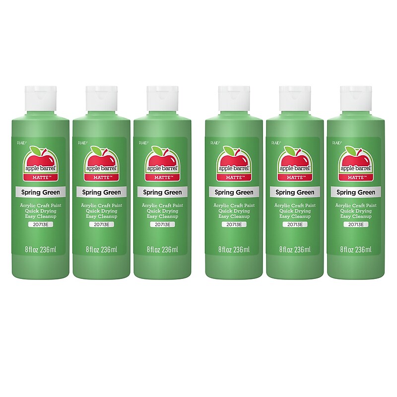 Apple Barrel Acrylic Paint Matte, 8oz., Spring Green, 6/Pack (APP20713E-6) image 1