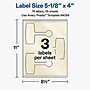 Avery Laser/Inkjet Multipurpose Labels, 5-1/8" x 4", Pearlized Ivory, 75 Labels/Pack (19479370705)~#|#~B47ECF7D-6EDC-4C36-BB7101D0AA75BD7E_sc7