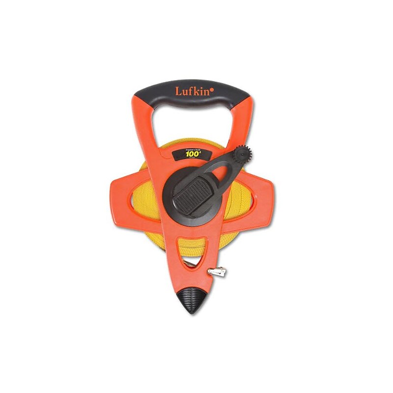 Lufkin® Hi-Viz® Orange Reel Fiberglass Tapes, 100ft Blade image 1
