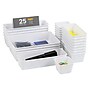 Mind Reader Stackable Plastic Desk Tray Set, White, 25 Pieces (DRORG25-WHT)~#|#~B4897E51-FD33-410E-8626037C344EFC19_sc7