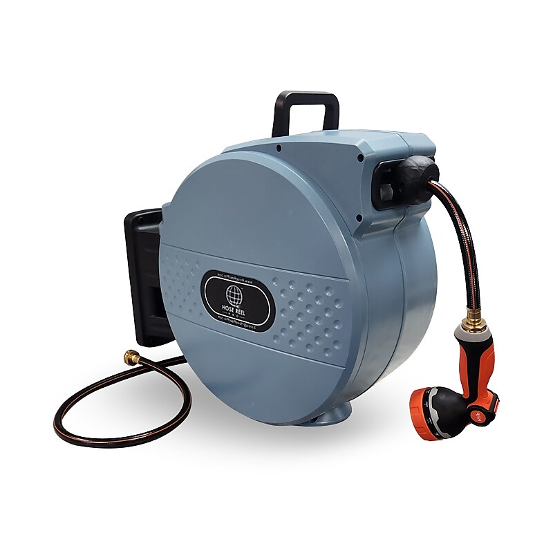 Hose Reel Pro Heavy Duty Retractable Garden Hose Reel, 1/2" x 100', Blue (GHR-1/2-BL-100) image 1