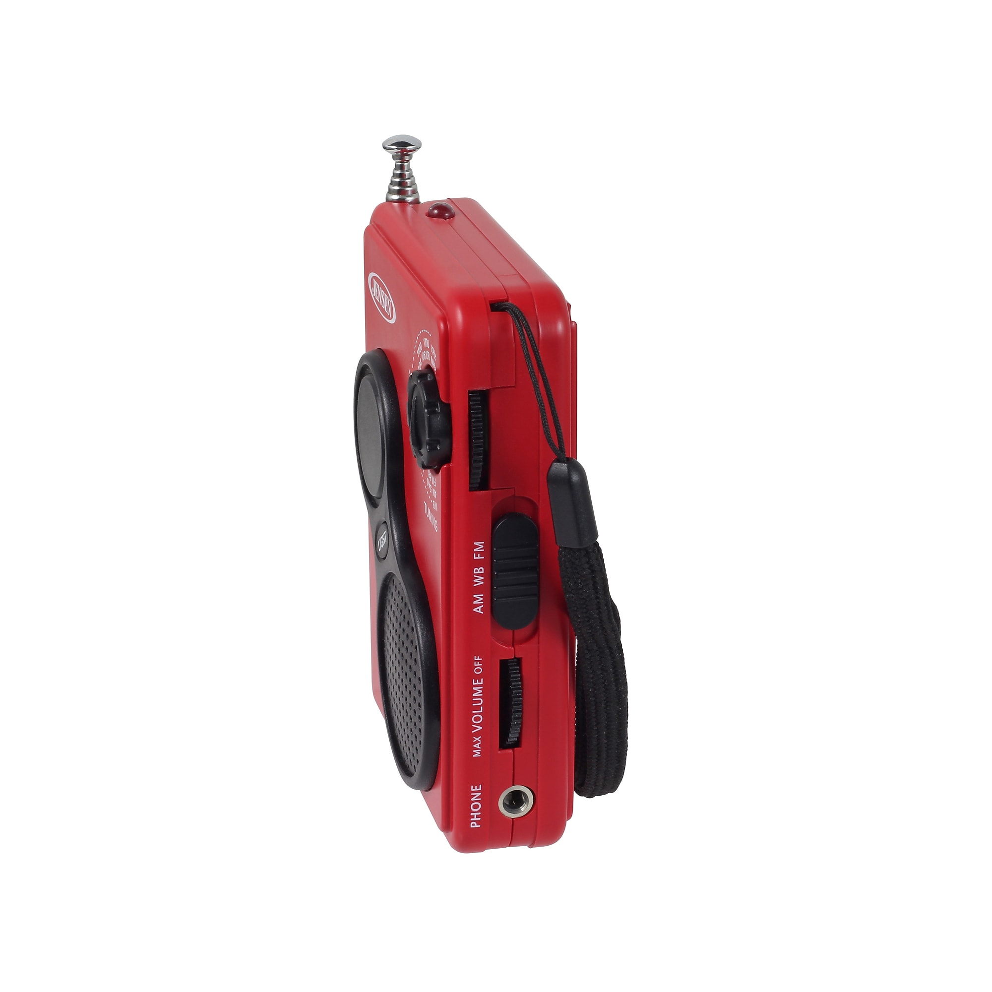 Jensen Wireless AM/FM Weather Band Radio with Flashlight, Red/Black (JEP-100) Sansujyuku sansujyuku.com