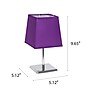 Creekwood Home Square Chrome 9.65" LED Table Lamp, Purple (CWT-1013-PR)~#|#~B48EF632-2F75-4166-ADE03FBE4C9BA2B9_sc7