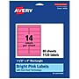 Avery Laser/Inkjet Rectangle Multipurpose Labels, 1-1/3" x 4", Bright Pink, 1120/Box (94206)~#|#~B49332F9-A8BA-4A5C-91D88310FB9F7B9A_sc7