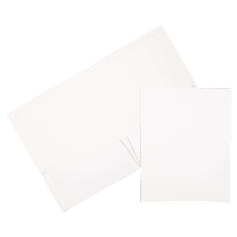 JAM Paper Glossy 2 Pocket Presentation Folder, White, 6/Pack (385GWHA) image 1