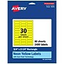 Avery Laser/Inkjet Multipurpose Rectangle Labels, 0.75" x 2.25", Neon Yellow, 2400/Box (94216)~#|#~B498C049-3B62-4216-8260CEE1649A19A7_sc7