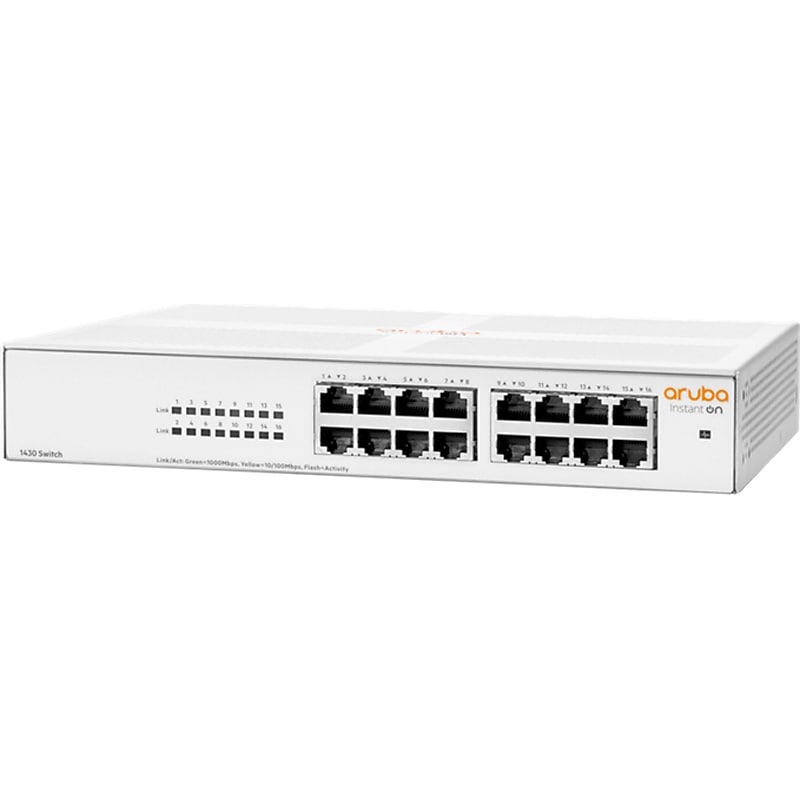 Aruba Instant On 1430 16-Port Gigabit Ethernet Unmanaged Switch, White (R8R47A#ABA) image 1