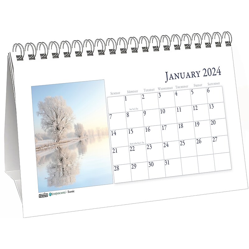 2024 House of Doolittle Scenic 8.25" x 4.25" Monthly Desk Tent Calendar (3649-24) image 1