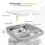 Mount-It! Powered Medical Cart with 2 Lockable Drawers, Power Kit, Monitor Arm, Scanner & Wipes Holders, White/Gray (MI-16066)~#|#~B4A00ED7-46E3-450A-A4410F05D7EC859C_sc7