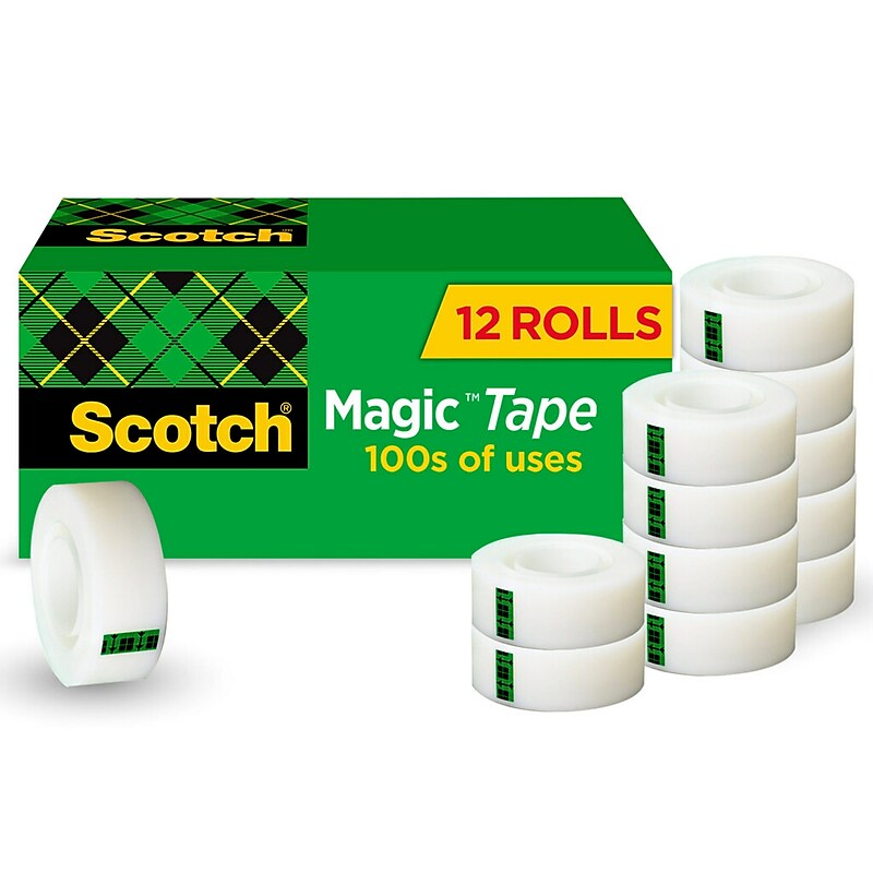 Scotch Magic Invisible Tape, 0.75" x 27.7 yds., 12 Rolls/Pack (810K-12-CP) image 1