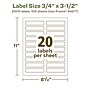 Avery EcoFriendly Laser/Inkjet Rectangle Multipurpose Labels, 3/4" x 3-1/2", White, 2000/Box (94217)~#|#~B4AAF363-89F6-4F92-984BA8FCF56D2CD5_sc7