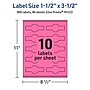 Avery Cigar Laser/Inkjet Multipurpose Labels, 1.5" x 3.5", Bright Pink (800/Box)~#|#~B4AC27C2-9E9A-44C8-AE54CEA7DE08DF2B_sc7