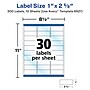 Avery Easy Peel Laser/Inkjet Address Labels, 1" x 2-5/8", Glossy Clear, 300 Labels/Pack (6521)~#|#~B4B0D53B-C717-42BE-A55B23EA9E5D8253_sc7