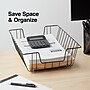 Staples Front Loading Letter Tray, 4 1/2"H x 11 1/2"W x 16 1/2"D, Black Steel (10484-CC)~#|#~B4B4087E-71FF-4B54-A2288931215EFFBF_sc7