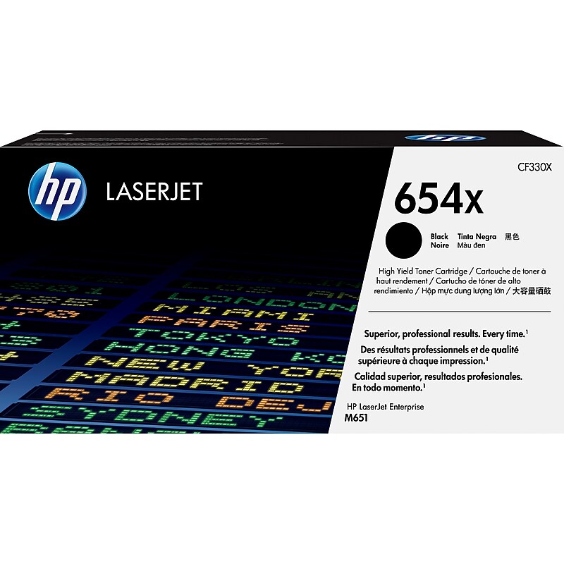 HP 654X Black High Yield Toner Cartridge, Prints Up to 20,500 Pages (CF330X) image 1