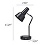Simple Designs Sleek Essentials LED Desk Lamp, 15.2", with USB Ports, Black (LD1072-BLK)~#|#~B4B8D39C-5181-4029-8E203C81770E995D_sc7