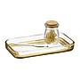 mDesign Glass Accessory Tray, Clear/Soft Brass (26040)~#|#~B4B9E314-C303-47DD-BE9D9D861D0F4354_sc7