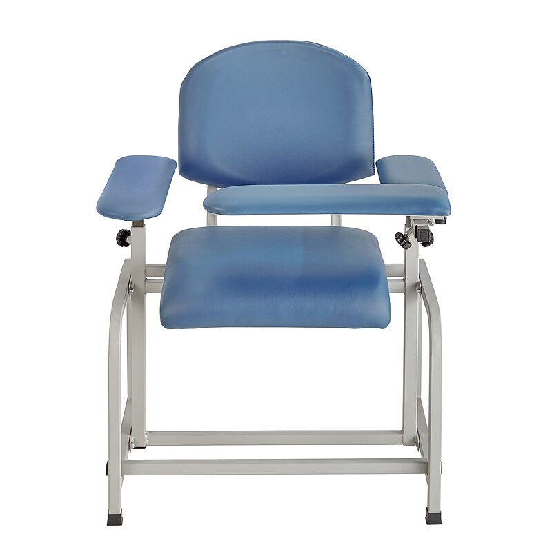 Viva Comfort Adjustable Antimicrobial Bariatric Phlebotomy Blood Drawing Chair, 400 lbs. Capacity, Blue (ADI997-01-BLU-MK) image 1