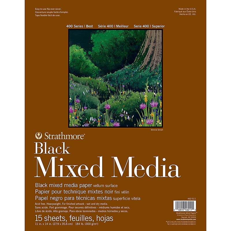 Strathmore 400 Series 11" x 14" Mixed Media Sketch Pad, 15 Sheets/Pad (STTP462511) image 1