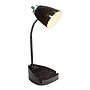 Simple Designs Gooseneck Organizer LED Desk Lamp, 18.50", with iPad Tablet Stand and Charging Outlet, Black (LD1057-BLK )~#|#~B4C9B35F-CEE7-4C9F-AE114EDD6819A32A_sc7