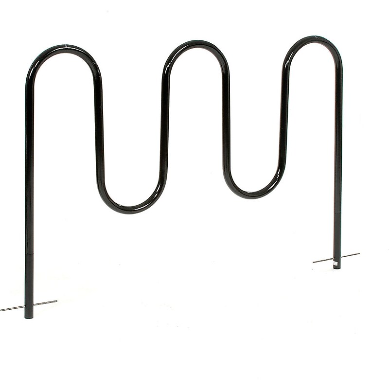 Global Industrial Wave Bike Rack, 7-Bike Capacity, Below Ground Mount, Black (652778G) image 1