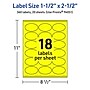 Avery Laser/Inkjet Oval Multipurpose Labels, 1.5" x 2.5", Neon Yellow, 360/Pack (94051)~#|#~B4E81A2E-0692-48EB-981484CB7A3F4F84_sc7