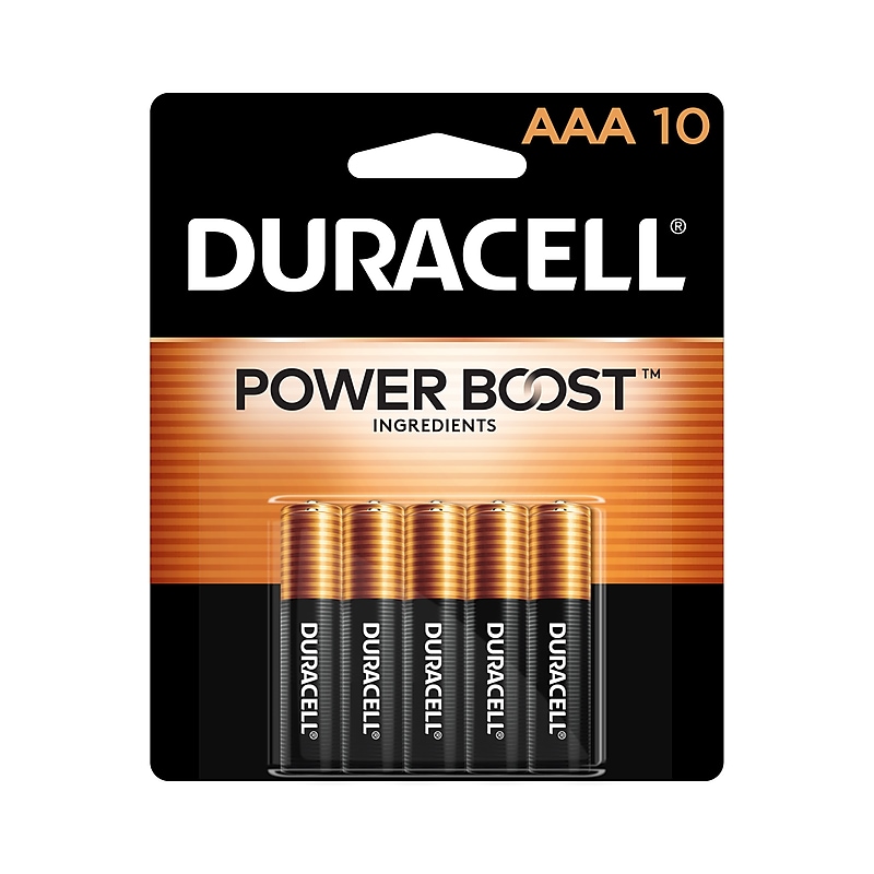 Duracell Coppertop AAA Alkaline Battery, 10/Pack (MN2400B10Z) image 1