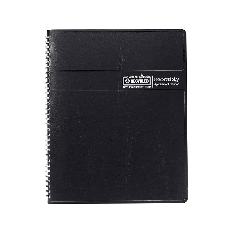 2025 House of Doolittle 8.5" x 11" Monthly Planner, Faux Leather Cover, Black (26202-25) image 1