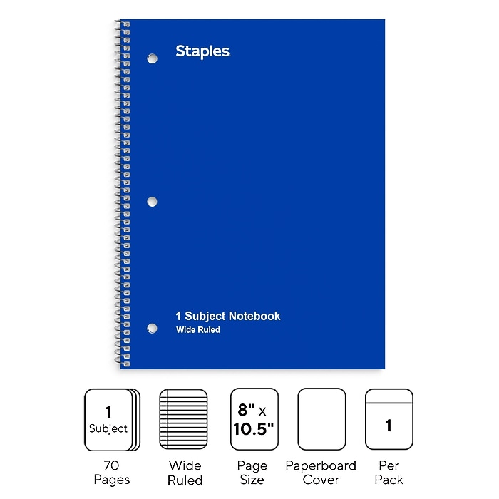 Staples 1-Subject Notebooks, 8