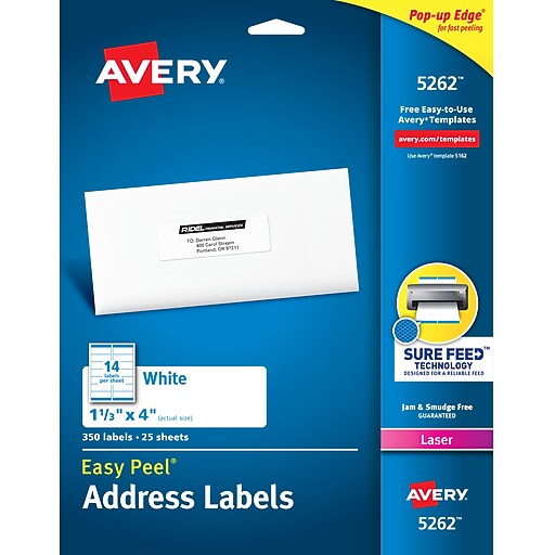 Avery Easy Peel Laser Address Labels, 1-1/3