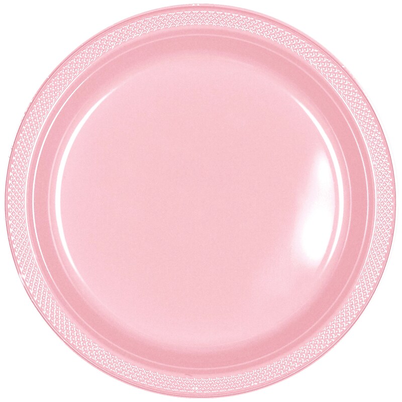 Party City 10.25" Plastic Plates, Rose, 20/Pack (AM43015-155-NS) image 1