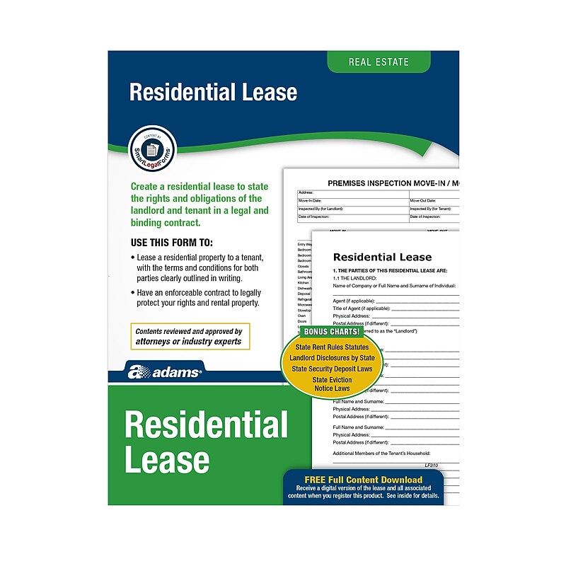 Adams Carbonless Rental Applications, 8.5" x 11", 4 Sets/Book (LF310) image 1