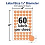 Avery Color-Coding Labels, 1/2 " Dia, Neon Orange, Non-Printable, 840 Labels/Pack (5062)~#|#~B505F5E5-139A-4207-82F91FDDF726C61E_sc7