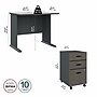 Bush Business Furniture Cubix 36W Desk with Mobile File Cabinet, Slate/White Spectrum (SRA024SLSU)~#|#~B50A360F-A323-4CED-989FCA58E8C3DC6A_sc7